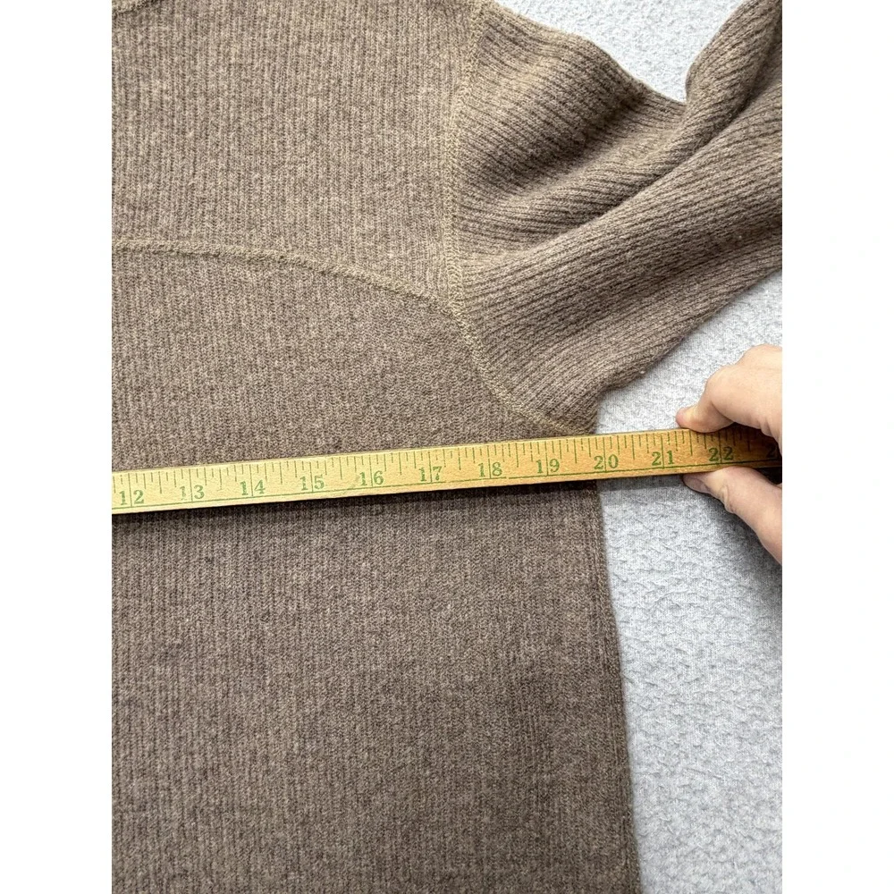 Patagonia Sweater Womens Medium Brown Wool Blend 1/4 Zip Mock Neck Pullover USA